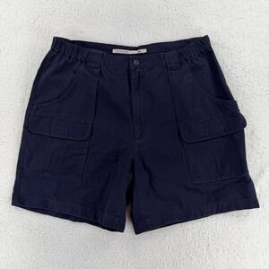 Savane Cargo Shorts Mens 38 Navy Original Khakis Hiking Elastic Waist 7" NWT